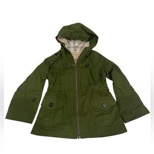 Burberry Kids Green Hooded Jacket Size:4Y